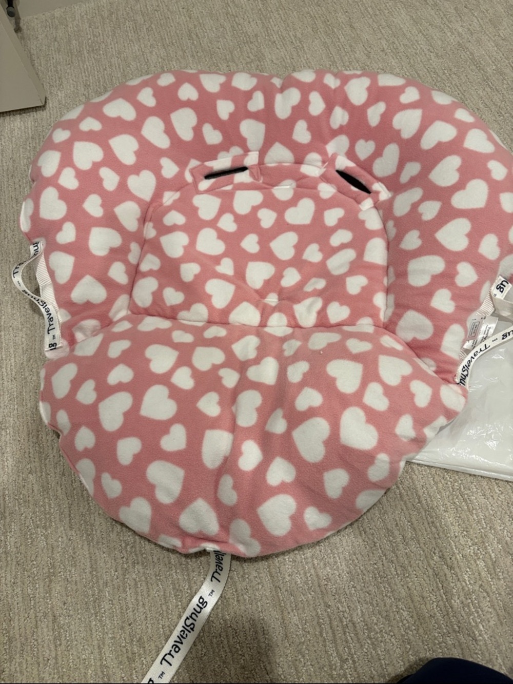 TravelSnug TM Pink Heart Baby Seat Insert